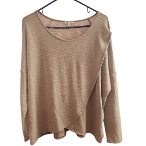 White Birch Women's Long Sleeve Tan Top Size 1X